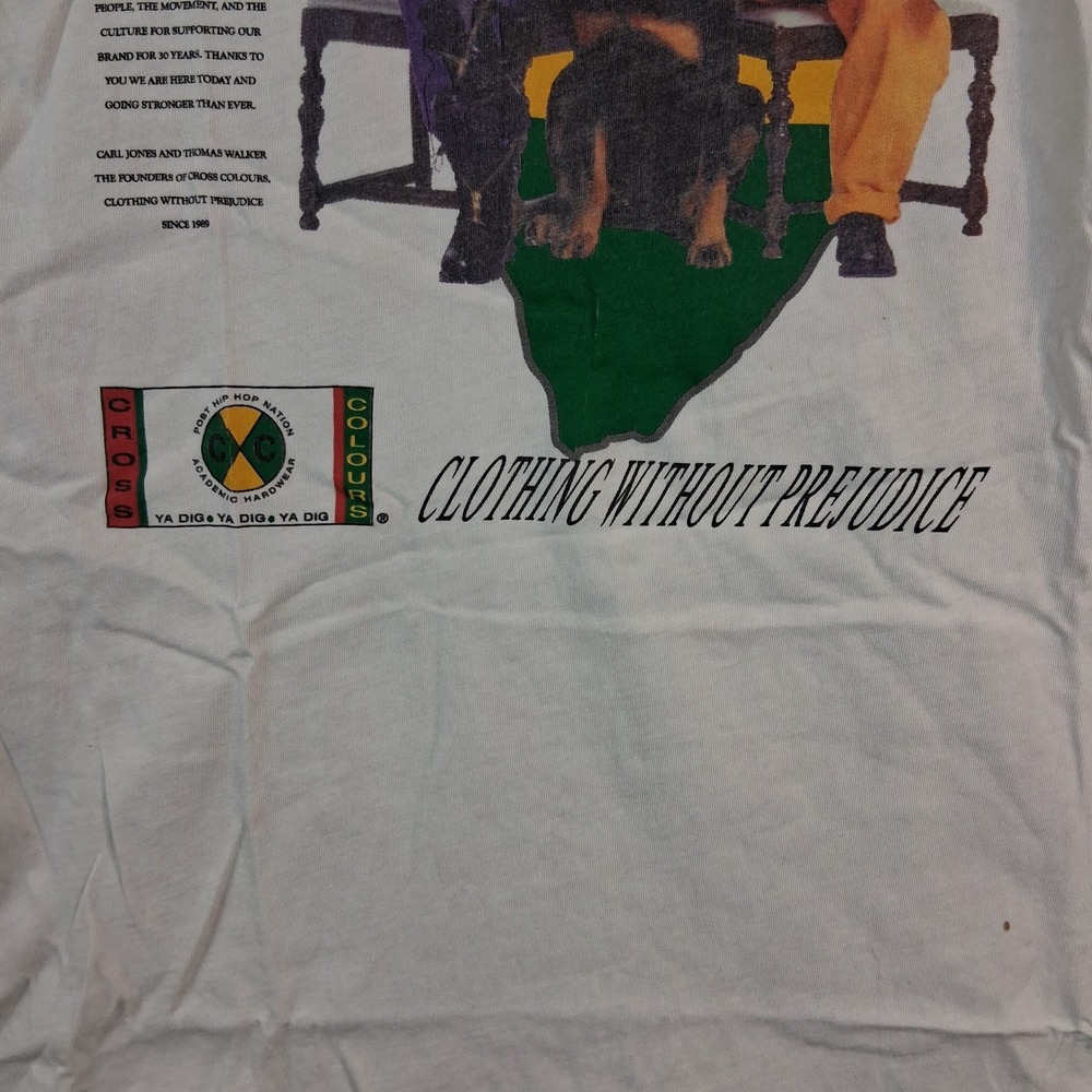 Cross Colours Accept No Imitations Africa Graphic T-Shirt White Small - Picture 3 of 10